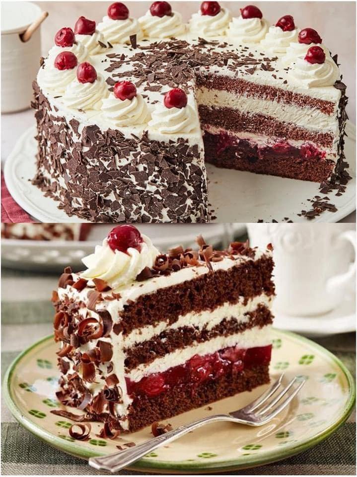 Sponge Cake with Sour Cherries