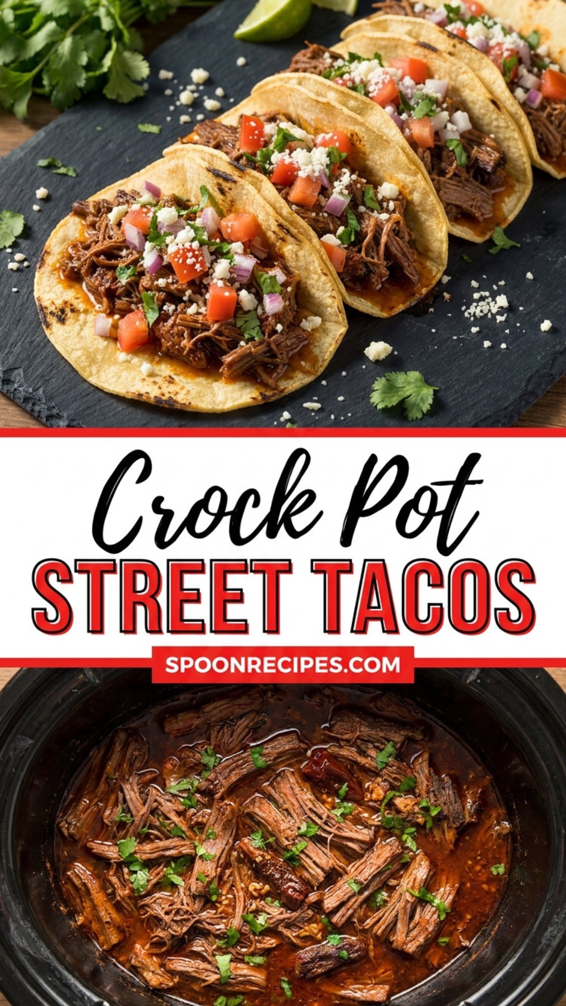 Easy Crock Pot Street Tacos recipe | Mexican tacos crockpot, Crockpot recipes tacos, Tacos in crockpot
