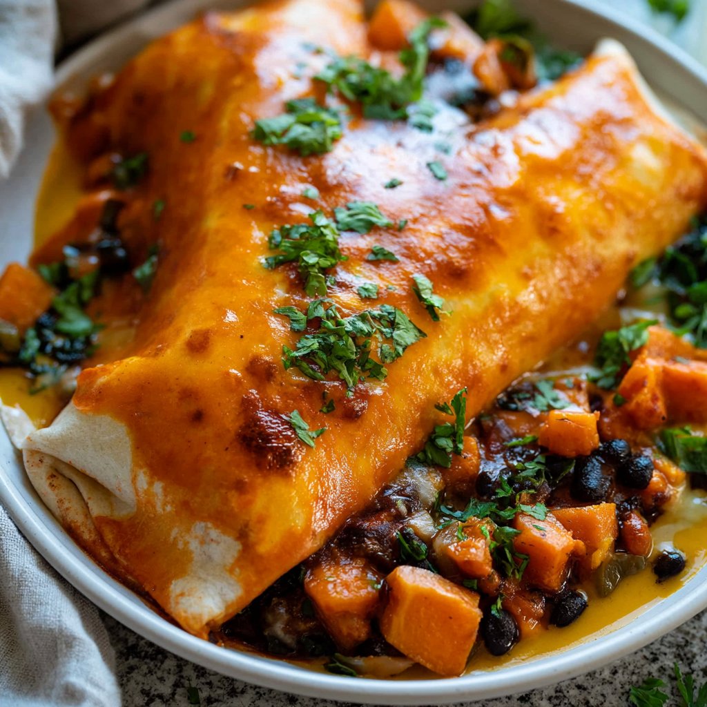 Sweet Potato & Black Bean Vegetarian Enchiladas