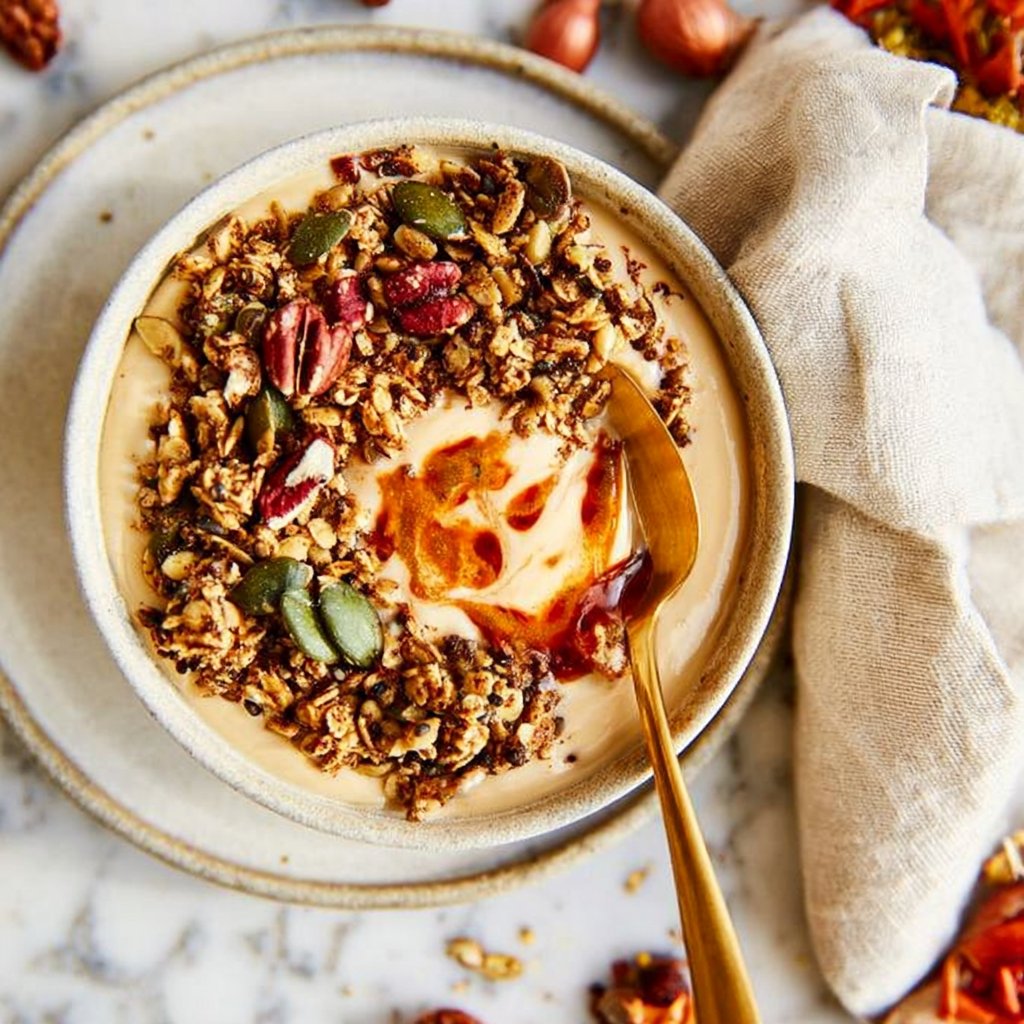 Spiced Pumpkin Seed Granola Bowls with Greek Yogurt