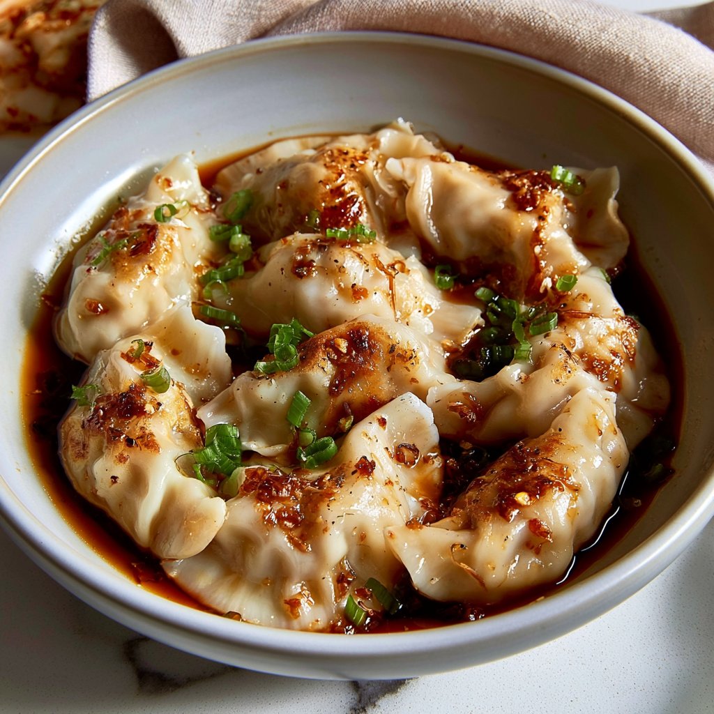 Pan-Seared Cabbage and Shiitake Dumplings