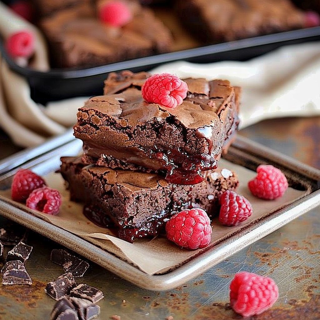 Raspberry Truffle Brownies