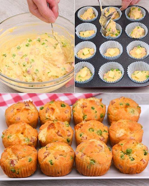 Muffin Salati con Prosciutto e Formaggio