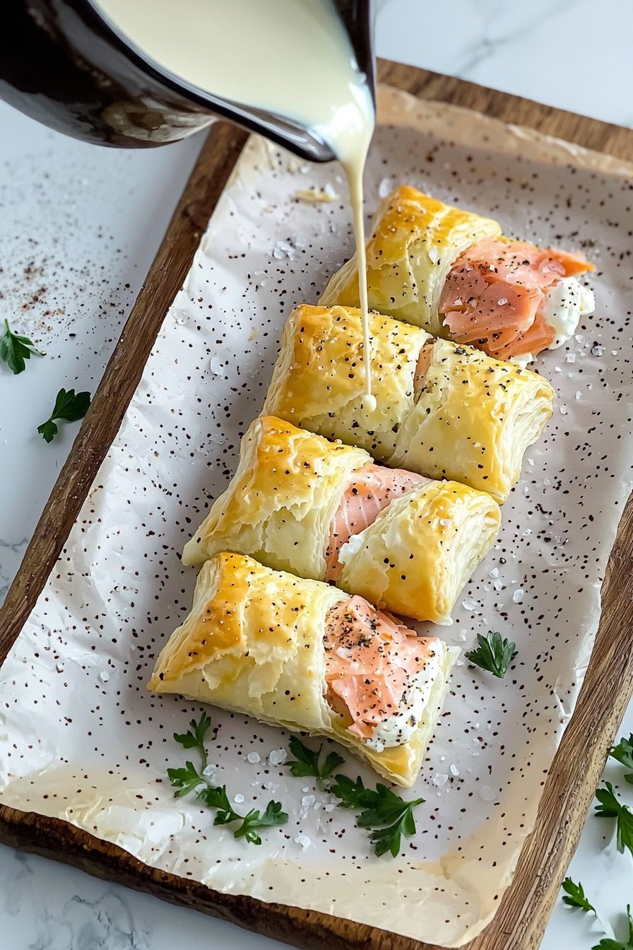 Blätterteigschnecken mit Lachs & Frischkäse