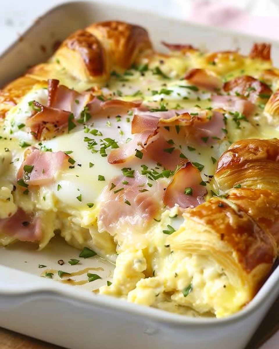 Eggs Benedict Croissant Casserole