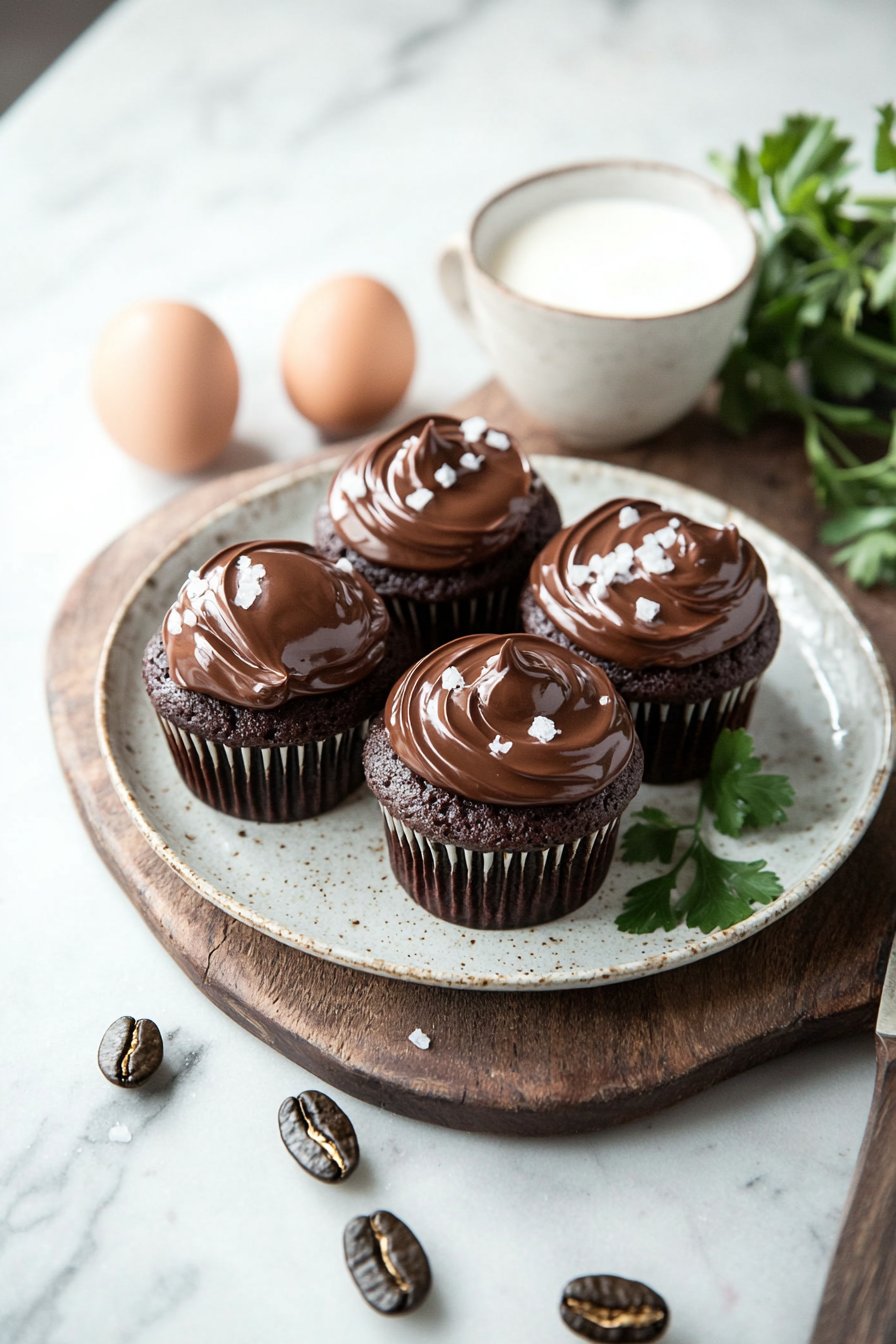 Chocolate Coffee Cream Cupcakes