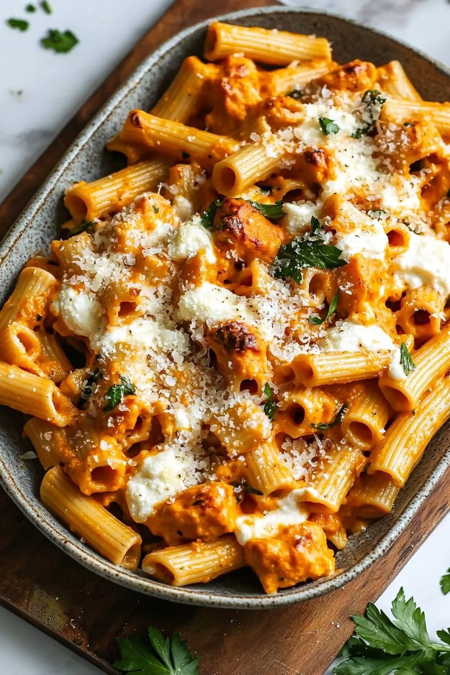 Cheesy Pumpkin Pasta Bake