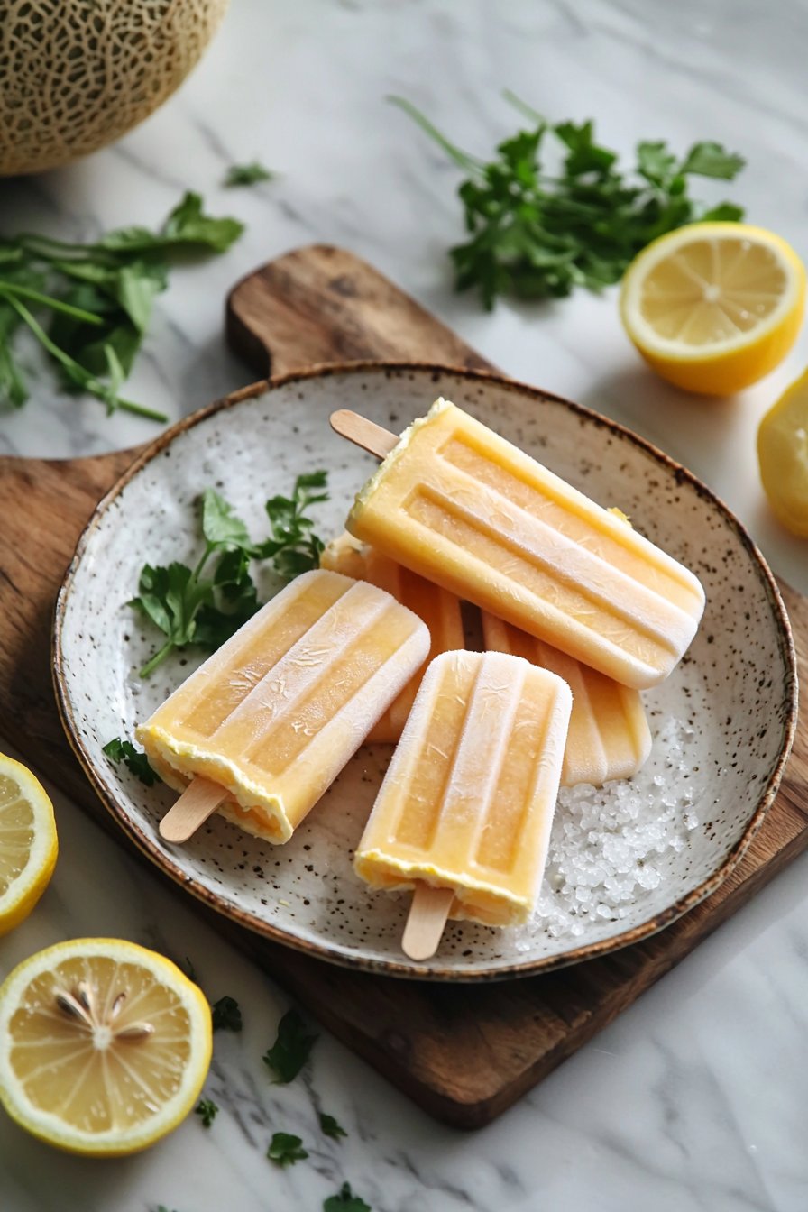 Cantaloupe Popsicles