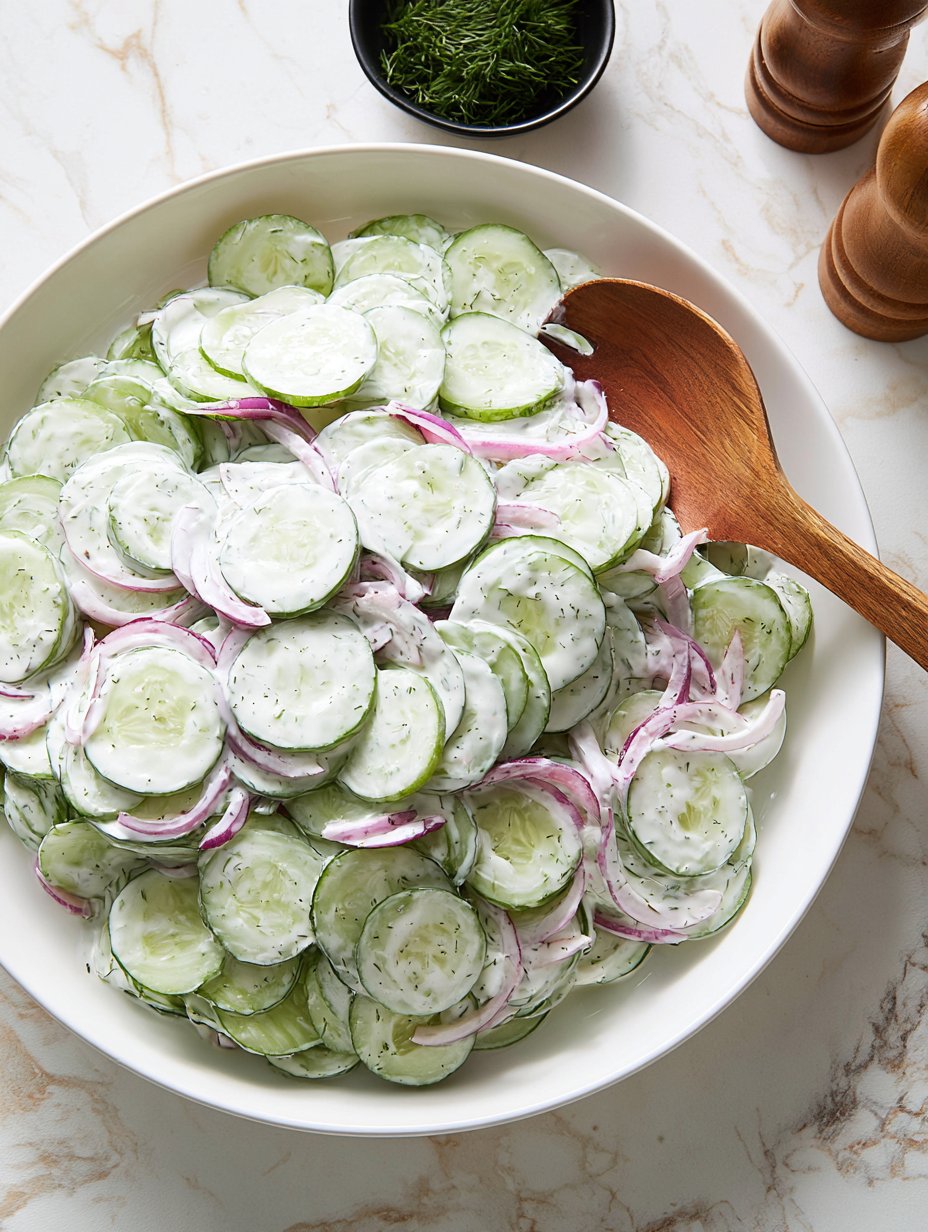 Ensalada cremosa de pepino