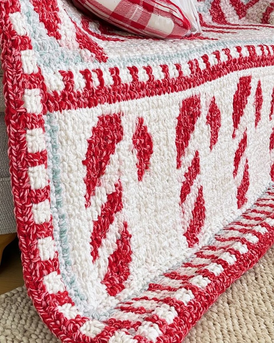 Candy Cane Lane Mosaic Blanket