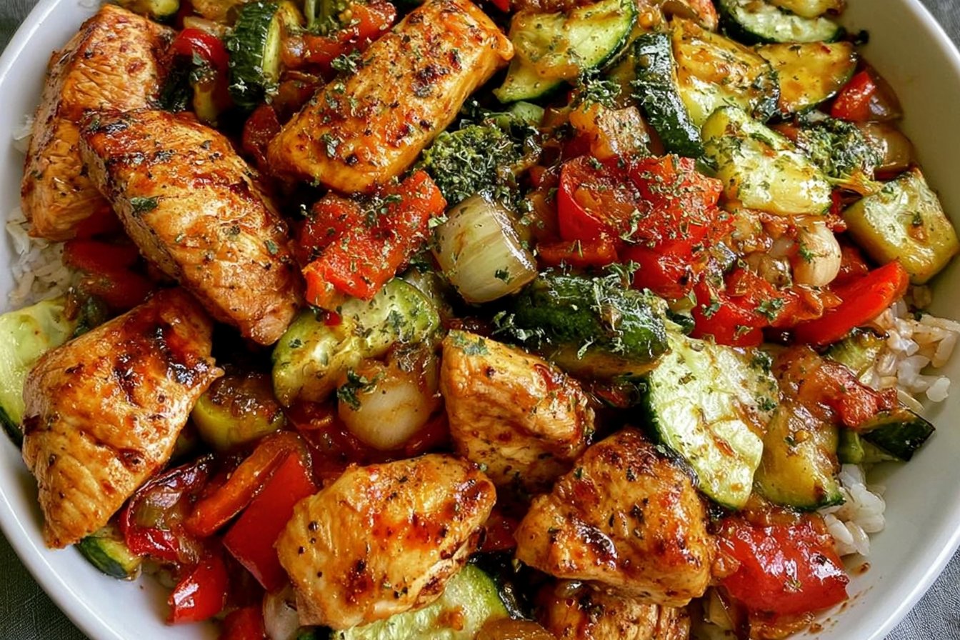 Air Fryer Chicken and Veggies Recipe | #Airfryer #Chicken #Recipe #Eatwell101 | Chicken and veggies air fryer recipes, Air fryer chicken breast and vegetables, Vegetable stir-fry with bell peppers