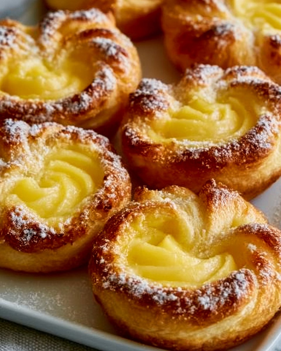 Puddingschnecken aus Blätterteig