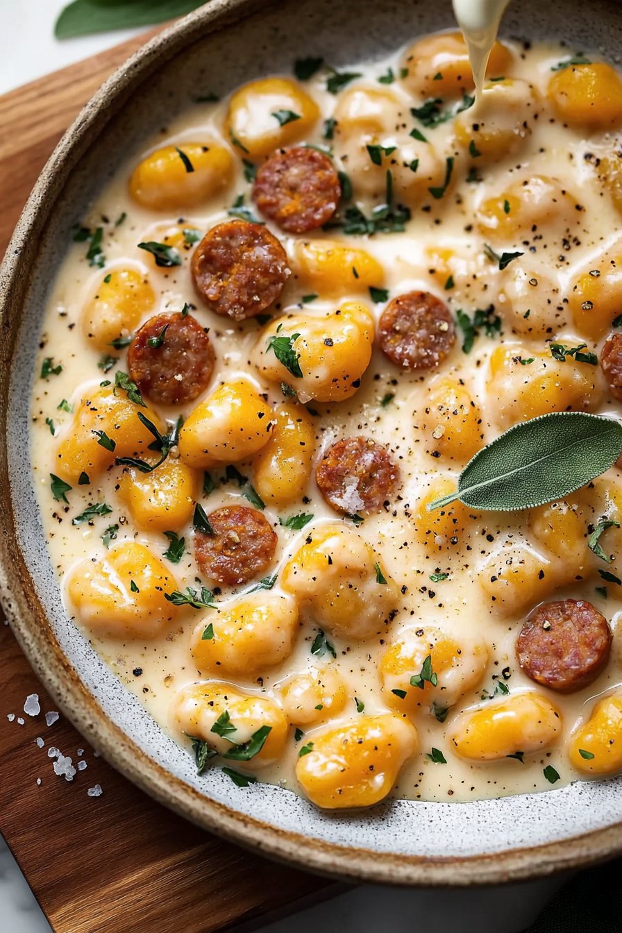 Creamy Butternut Squash Gnocchi with Sausage