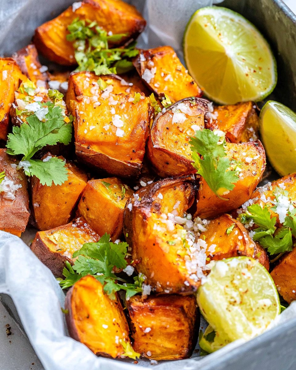 Chili Lime Roasted Sweet Potatoes