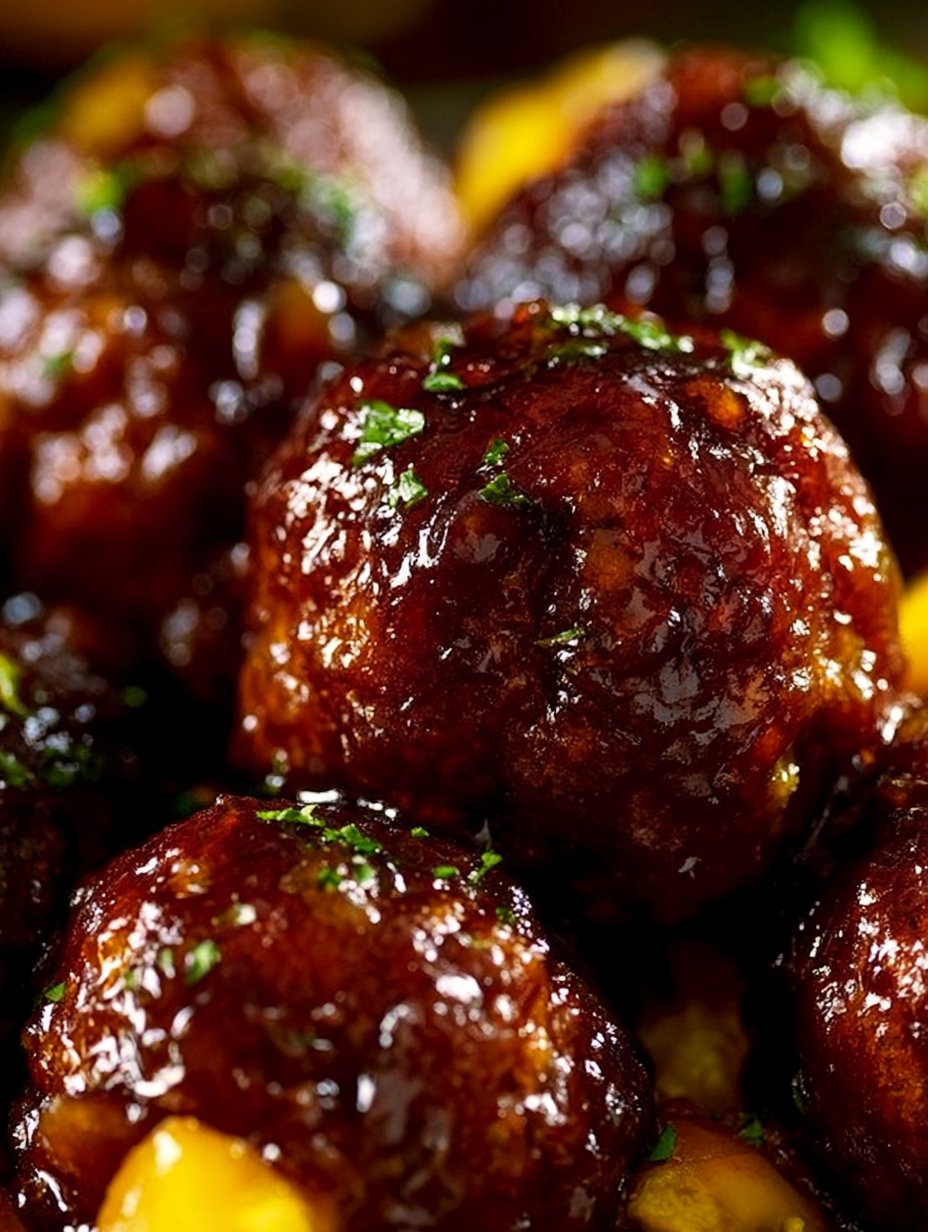 Albóndigas Teriyaki en Olla de Cocción Lenta