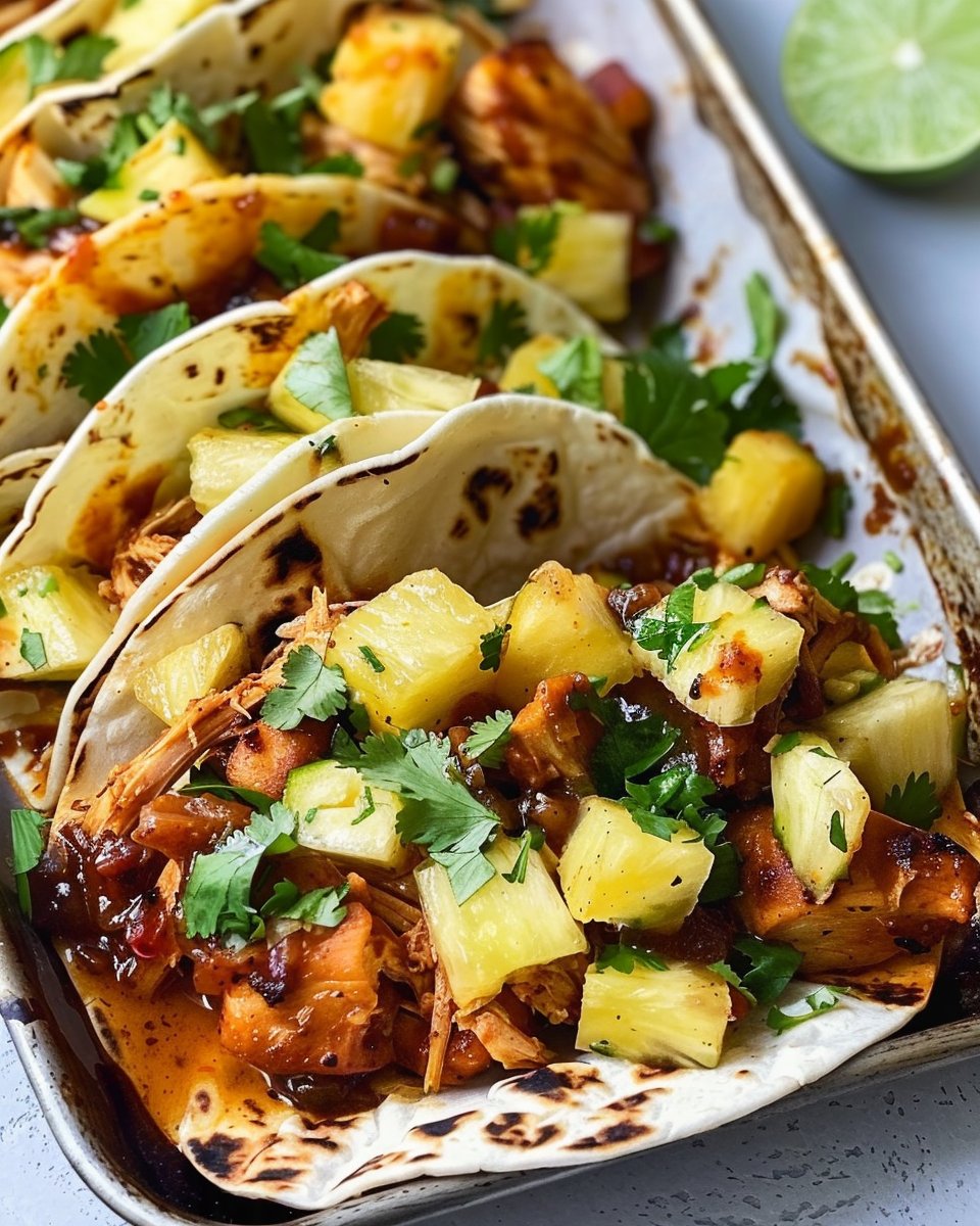Chipotle Chicken and Pineapple Tacos