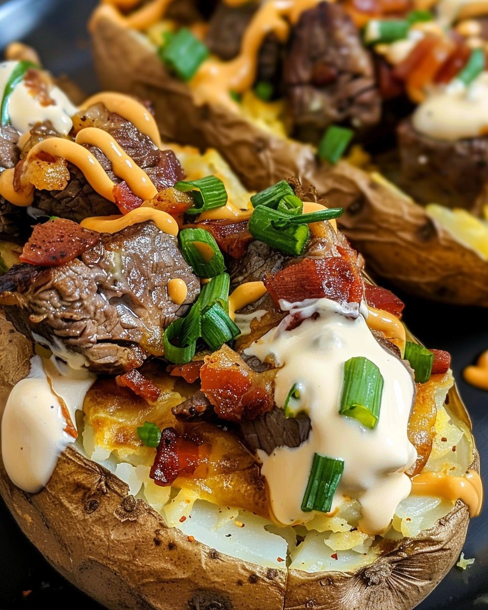 Loaded Baked Potato with Steak Bites