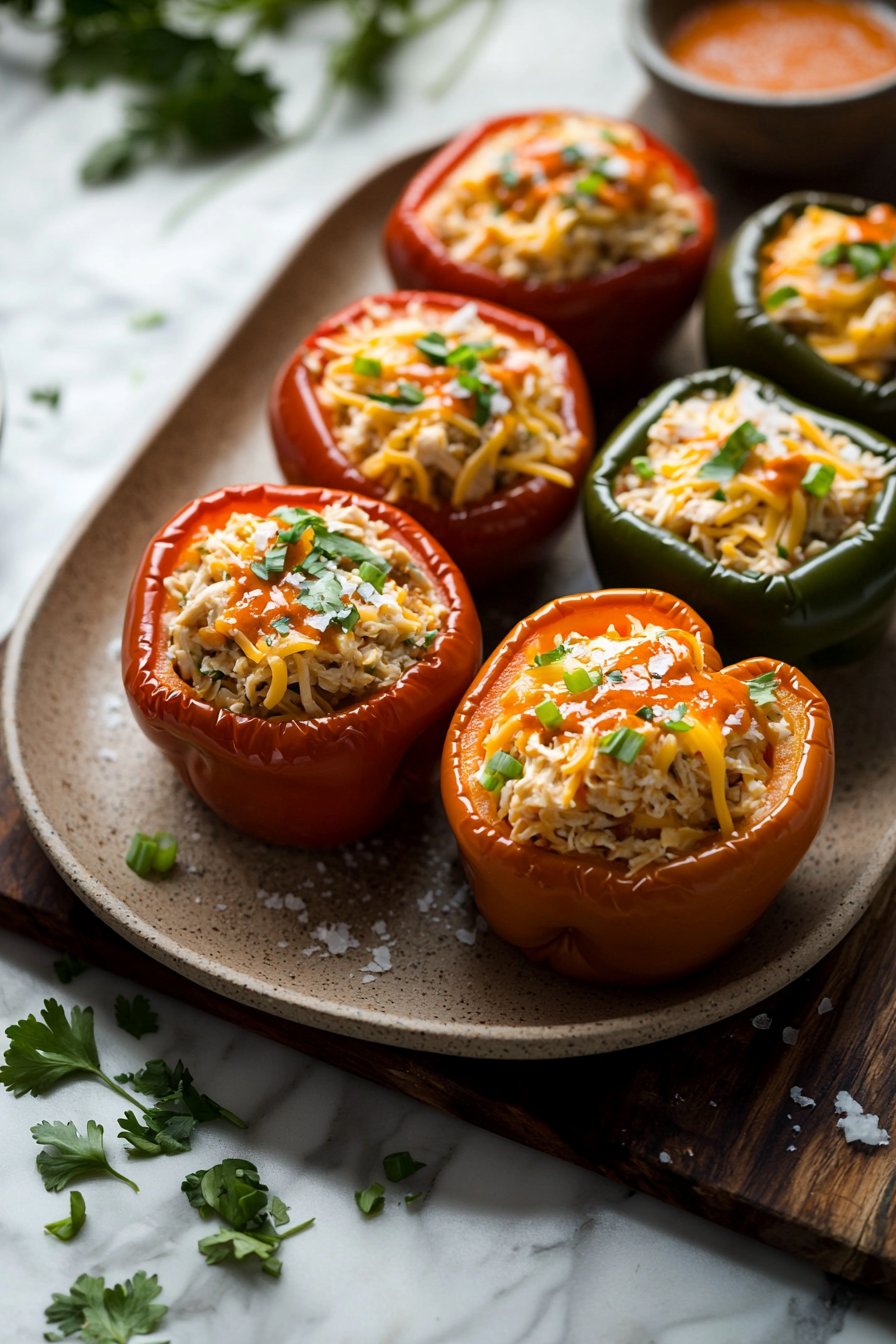 Buffalo Chicken Stuffed Peppers