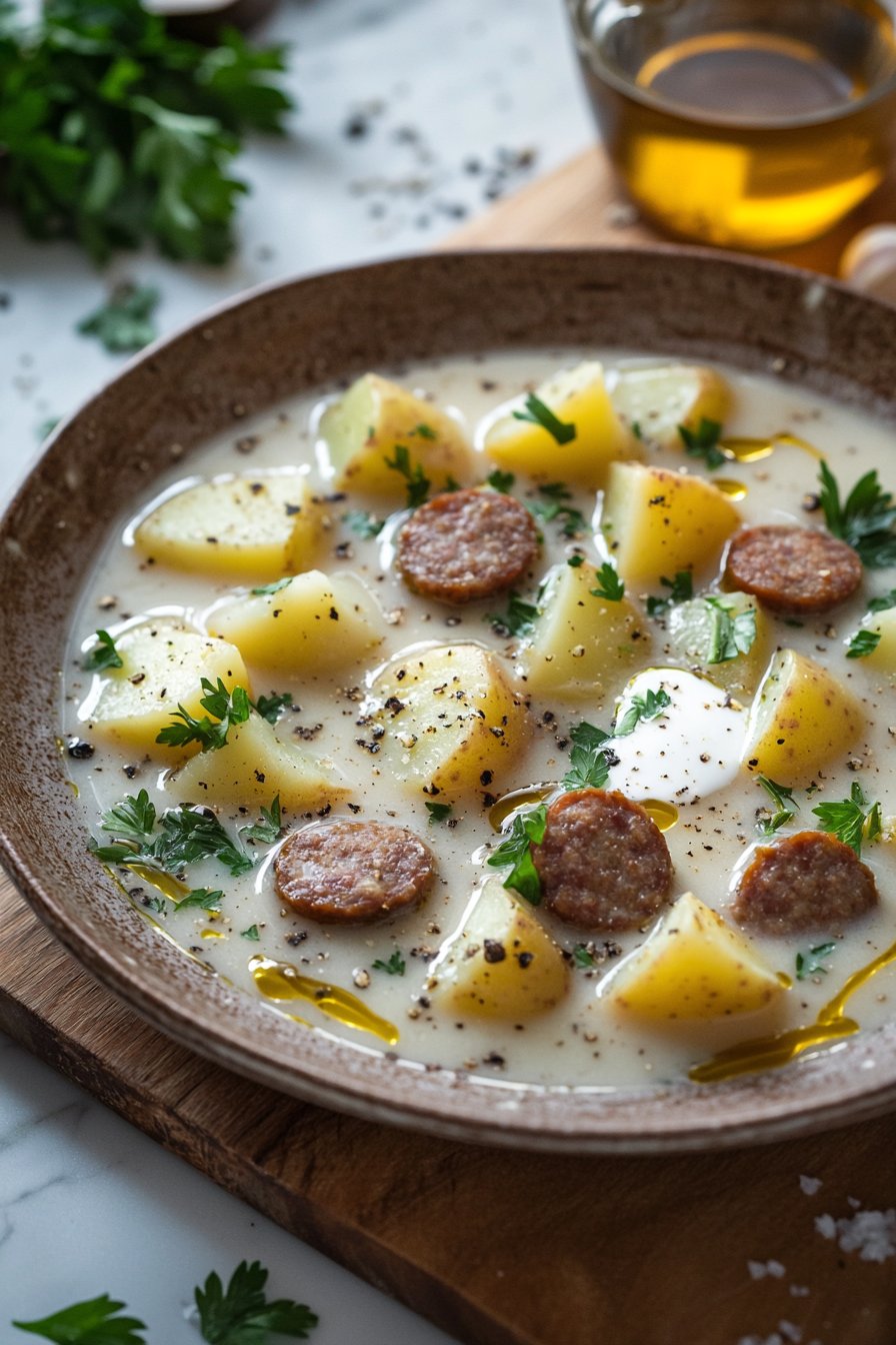 Creamy Beef Sausage Potato Soup
