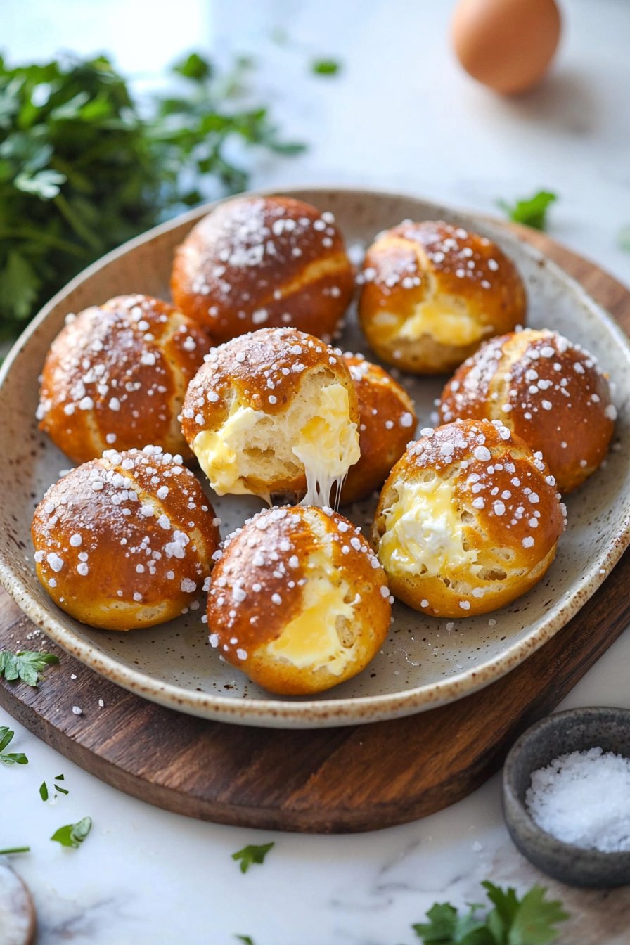 Buttery Soft Pretzel Bites in German is: Buttrige weiche Brezelbisse.