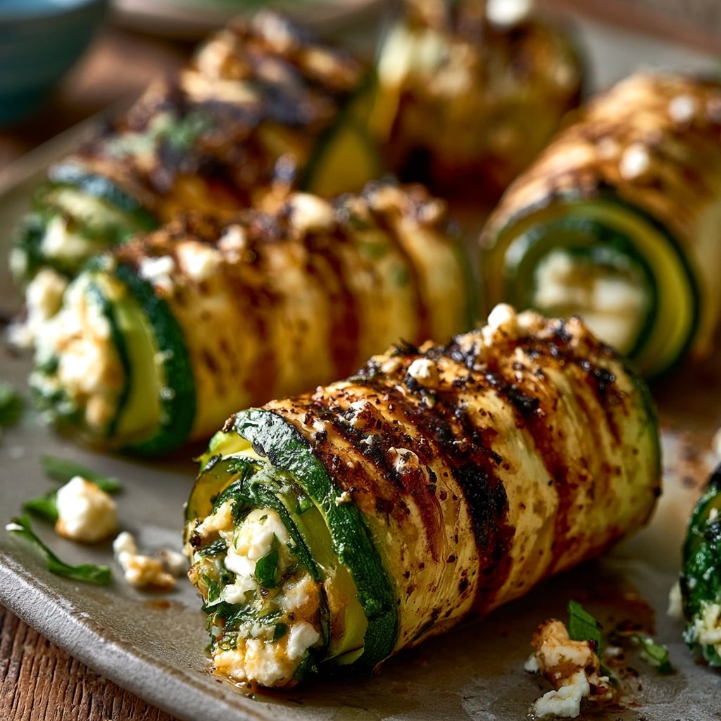 Gegrillte Zucchini-Röllchen