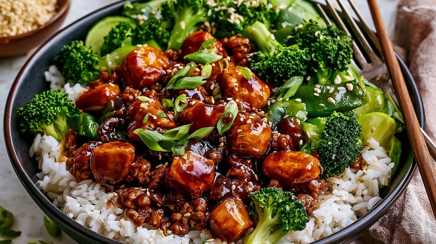 Ultimate Juicy Comforting Honey Garlic Ground Chicken Rice Bowls