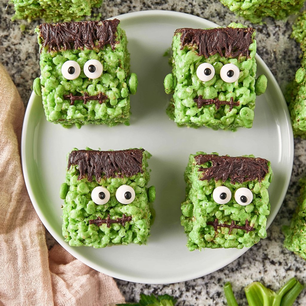 Green Frankenstein Rice Krispie Treats
