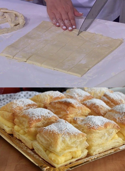 Puff Pastry Filled with Vanilla Cream