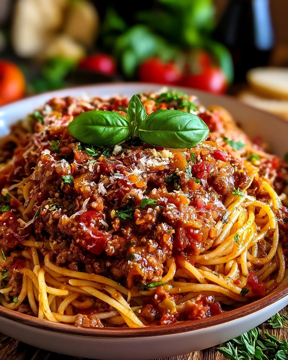 Schnelle vegetarische Linsenbolognese