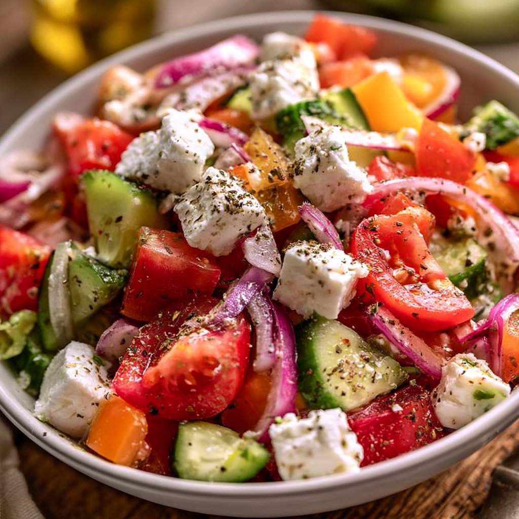 Griechischer Bauernsalat (einfaches Salat Rezept)