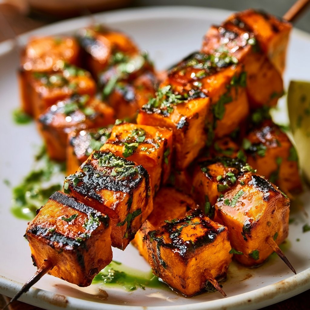 Gegrillte Süßkartoffel-Spieße