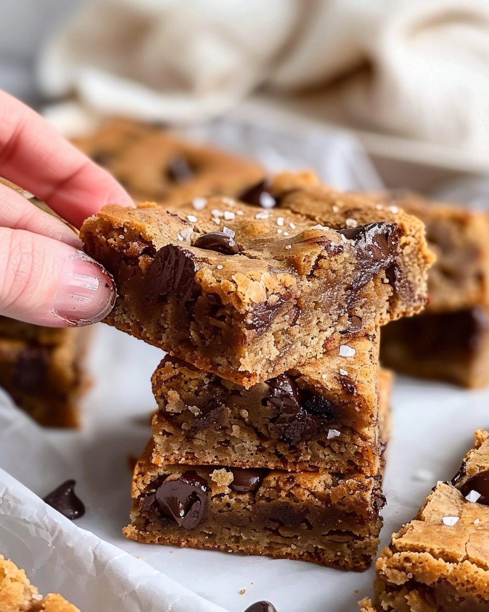 Paleo Chocolate Chip Tahini Blondies