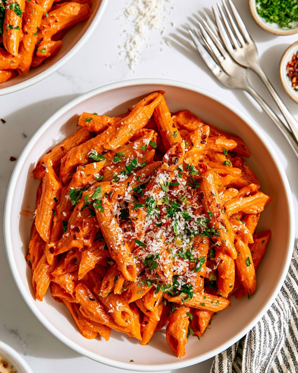 Vegan Roasted Red Pepper Pasta