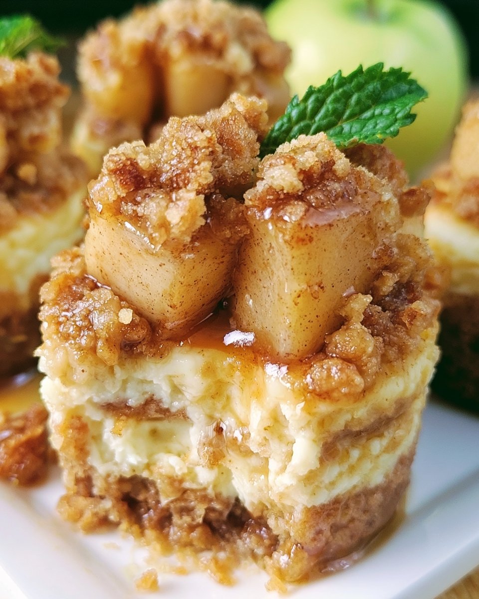Mini Apple Crisp Cheesecakes