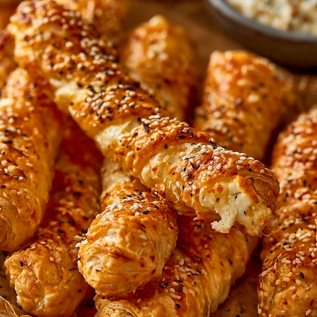 Knusprige Feta-Blätterteig-Sticks