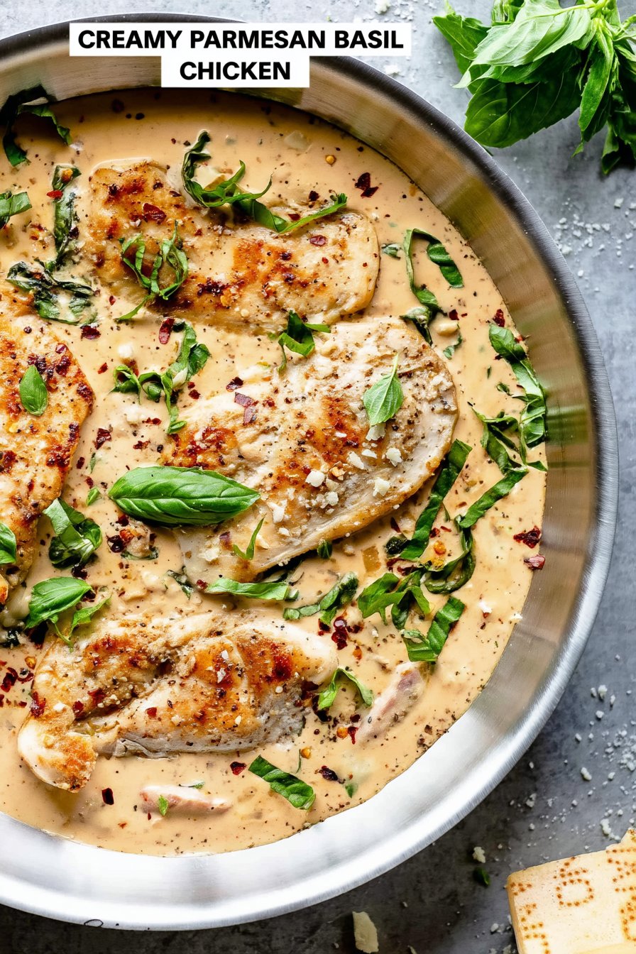 CREAMY PARMESAN BASIL CHICKEN