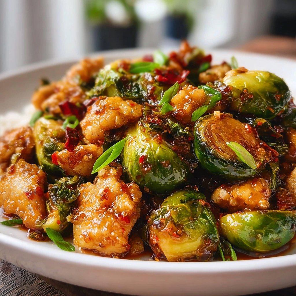 Air Fryer Sweet Chili Chicken and Brussels Sprouts