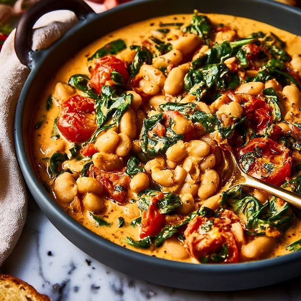 Creamy Tuscan White Bean & Spinach Skillet - Google Search