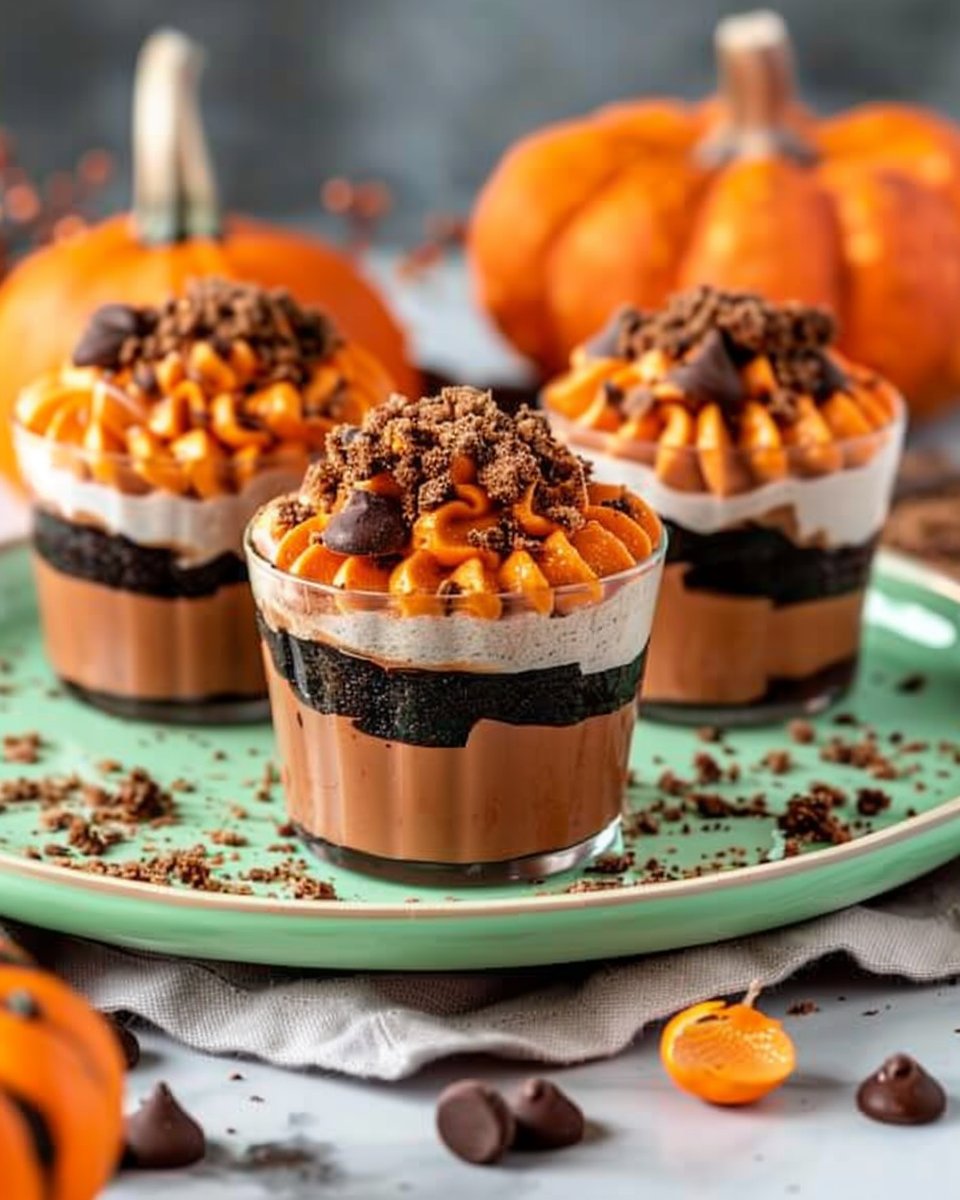 Simple Pumpkin Dirt Cups