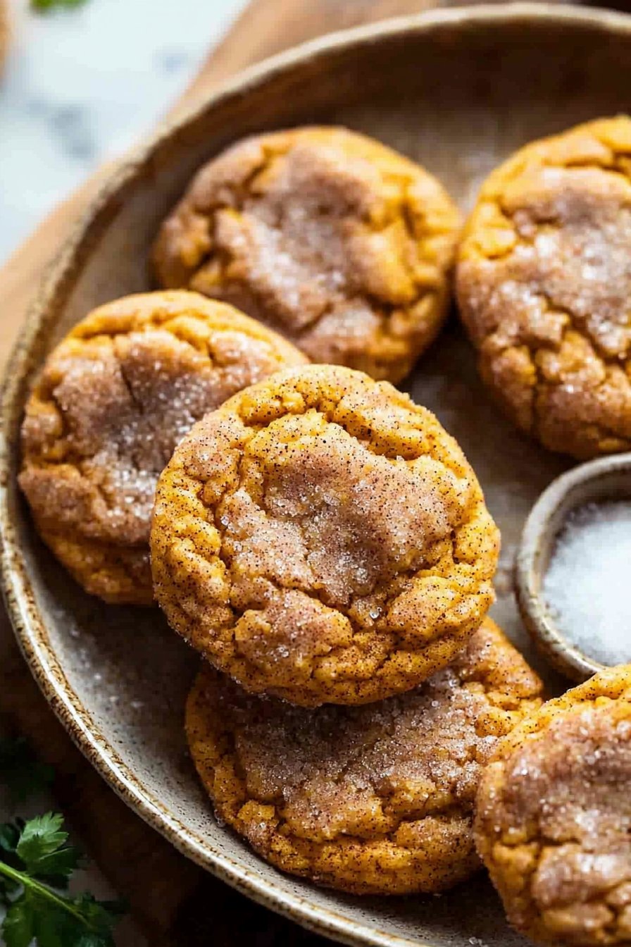 Brown Butter Pumpkin Snickerdoodle Cookies