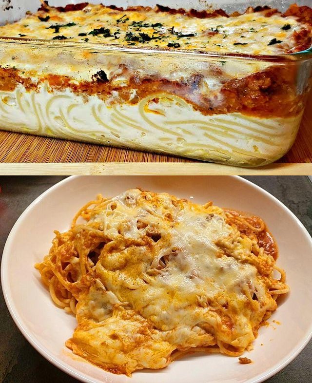 SPAGHETTI AUFLAUF MIT MOZZARELLA – Geschmackvoll