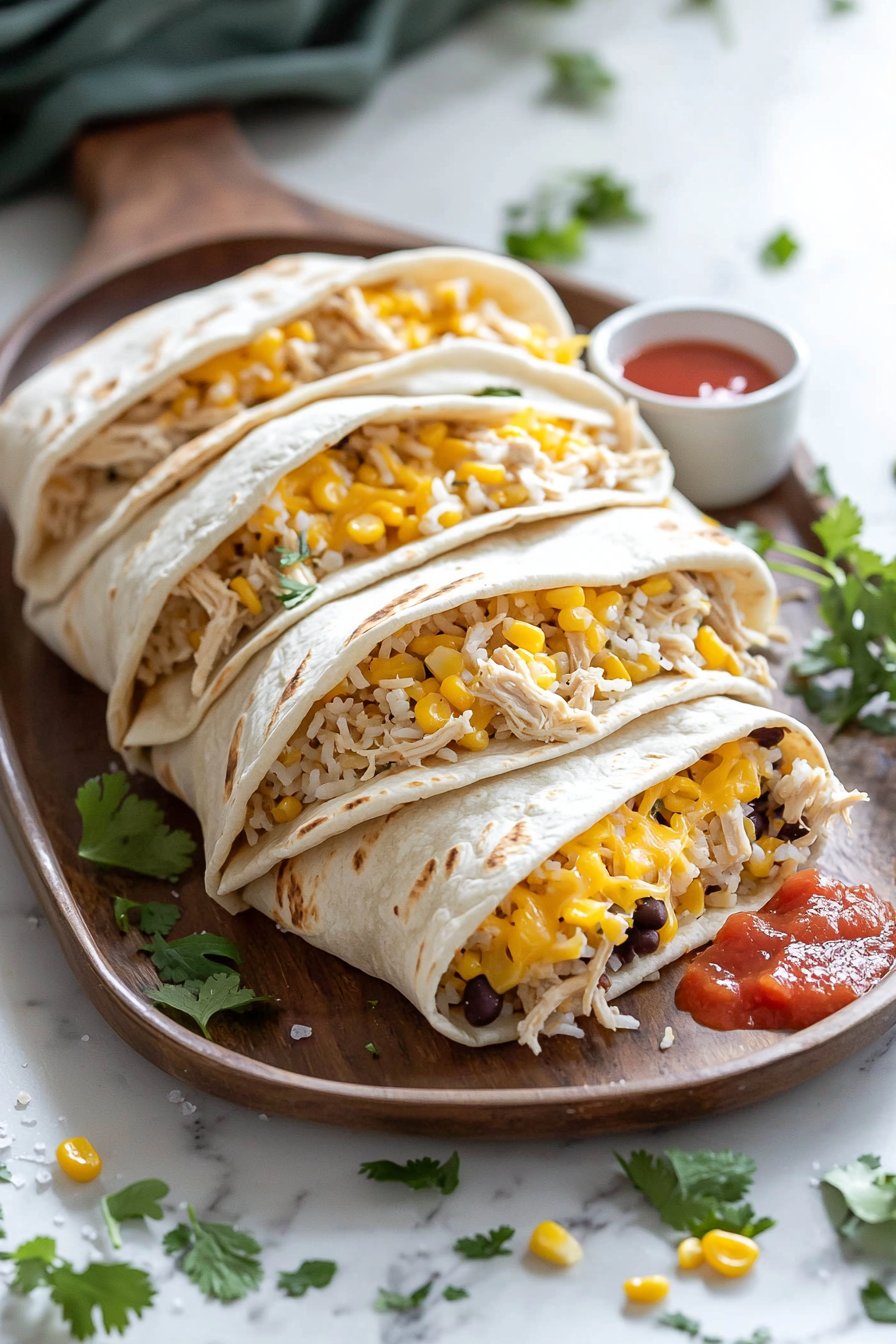 Easy Cheesy Chicken Meal Prep Burritos