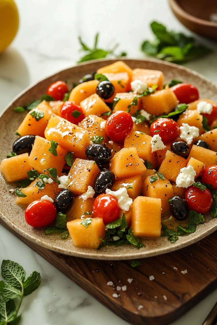 Mediterraner Cantaloupe-Salat