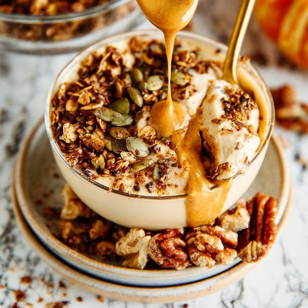 Spiced Pumpkin Seed Granola Bowls with Greek Yogurt