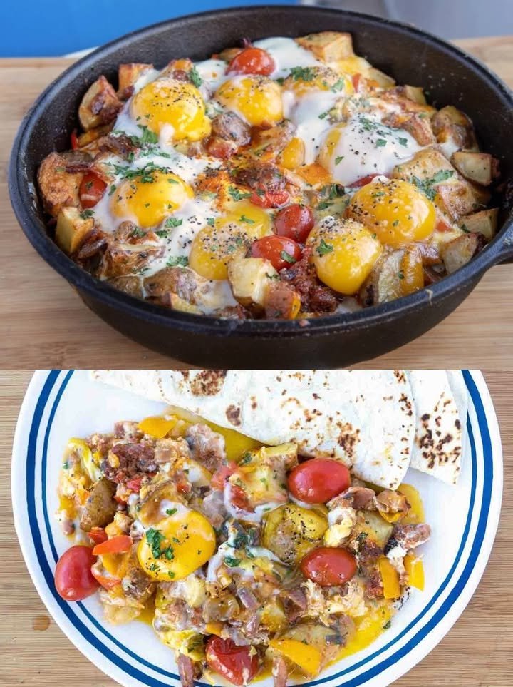 Kartoffelgerichte mit Käse und Ei