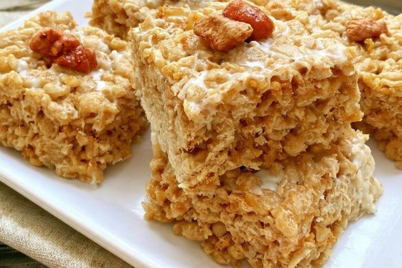 Halloween Pumpkin Rice Krispie Treats (Gluten-Free, Vegan) No Marshmallows Recipe!