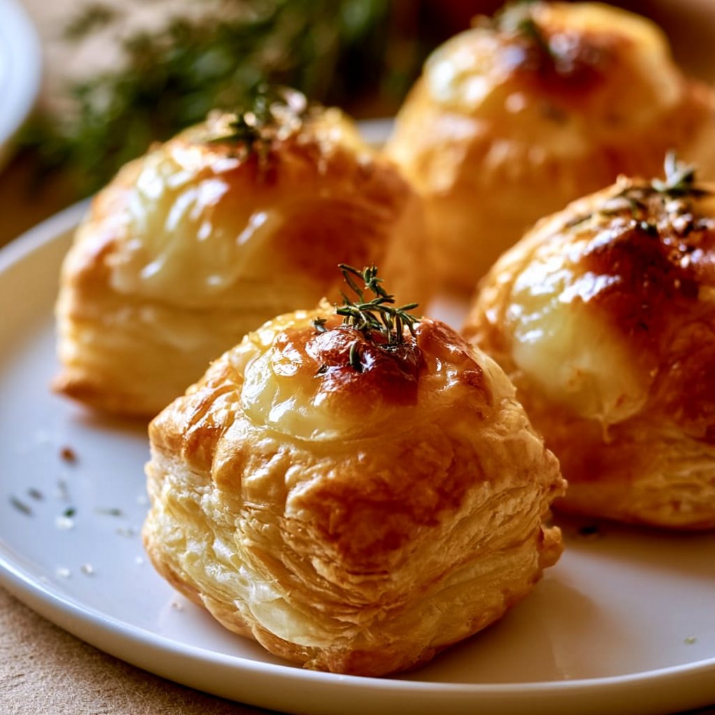 Blätterteig-Häppchen mit Camembert
