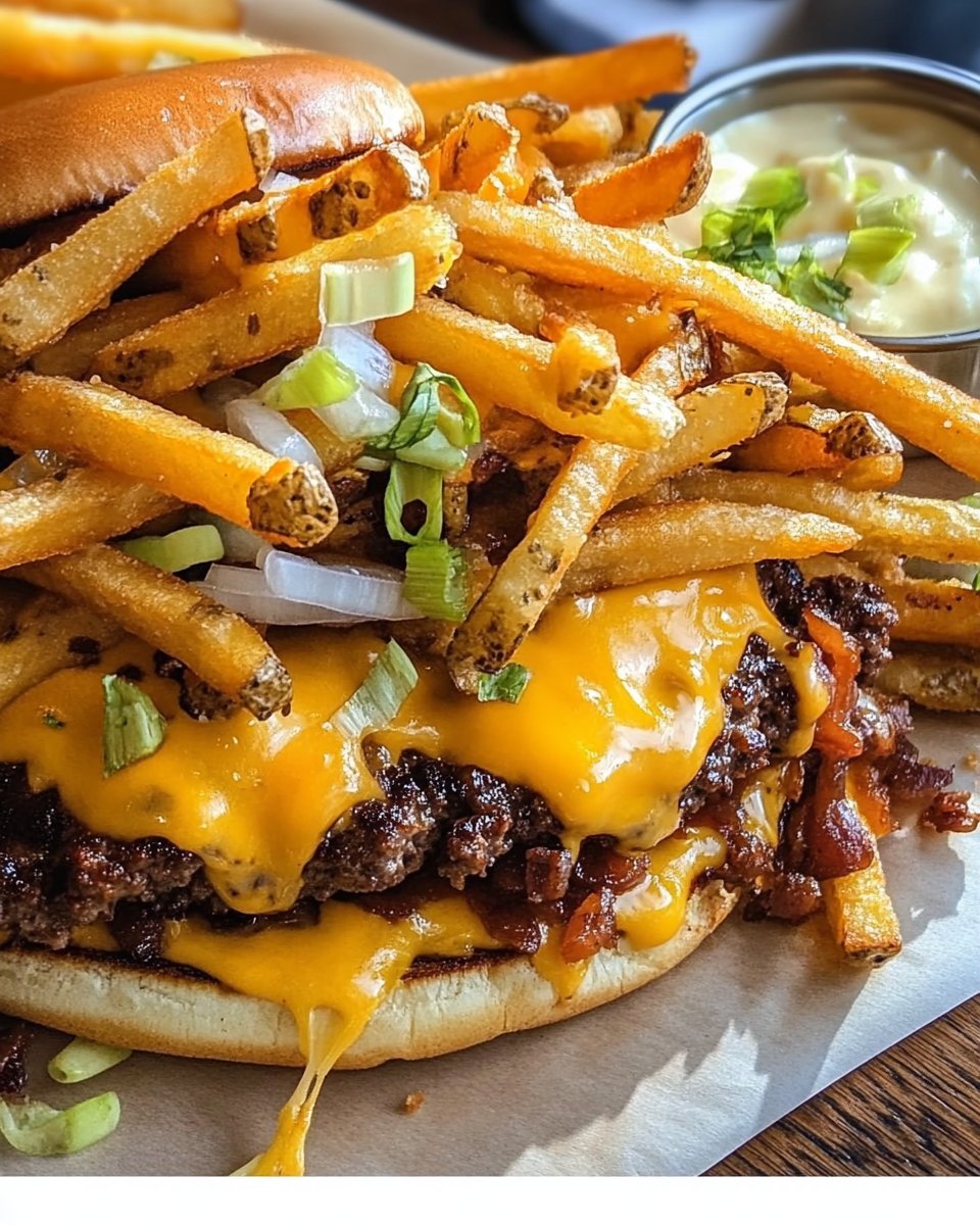 Käseburger-Laden Pommes