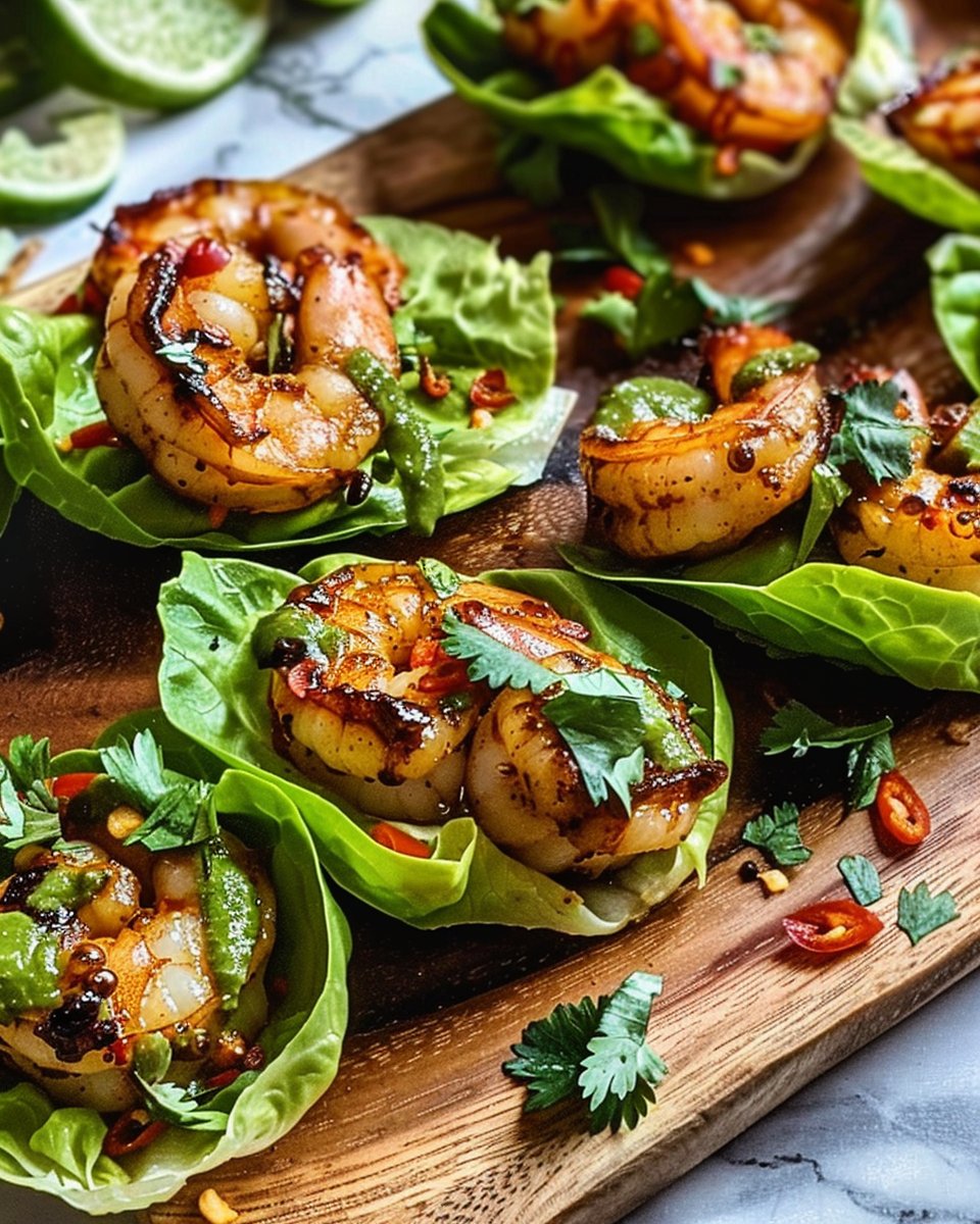 Sheet Pan Chili-Lime Shrimp Lettuce Wraps