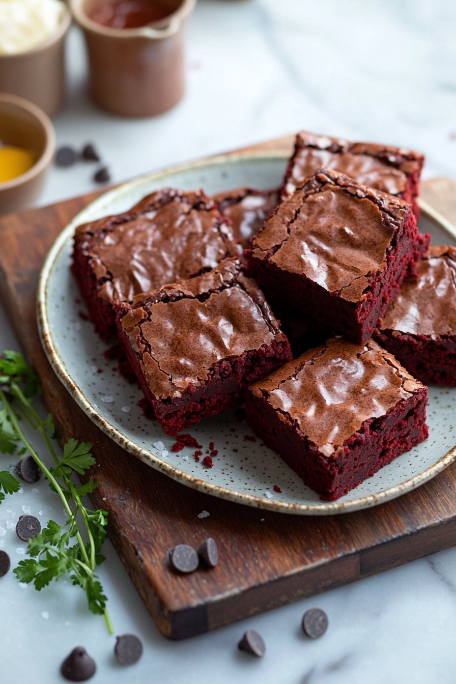 Fudgy Rote Samt Brownies